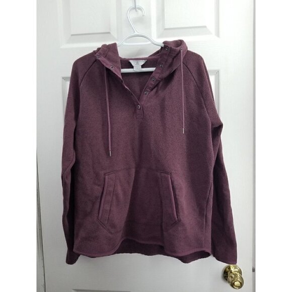 Women's Burgundy Ascend Expedition Fleece Long Sleeve Hoodie Pullover Large - Picture 1 of 10